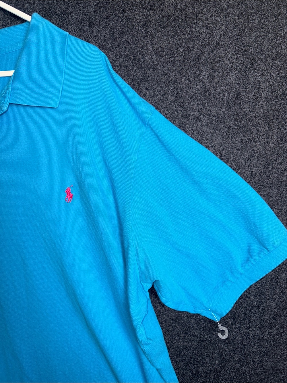 Polo by Ralph Lauren Men’s Polo Shirt in Turquoise with Pink Pony - Picture 4 of 9